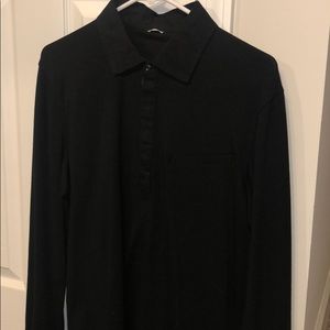 Kit and Ace Black long sleeve collard polo shirt